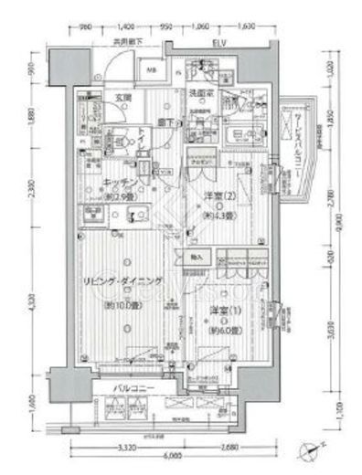 シャリエ椎名町　1503号室　間取り