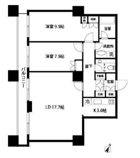 グランパークハイツ　1205号室　間取り