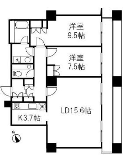 グランパークハイツ　2802号室　間取り
