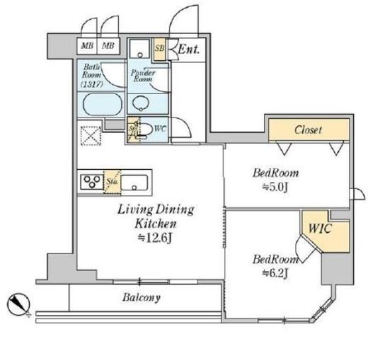 クレストコート志村坂上　1201号室　間取り