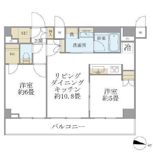 COCO-CHILL KAMEARI　605号室　間取り