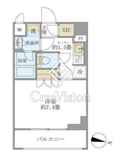ＣＯＣＯ－ＣＨＩＬＬ　ＫＡＭＥＡＲＩ　305号室　間取り