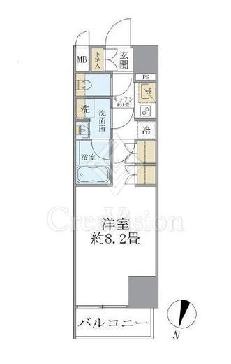 ＣＯＣＯ－ＣＨＩＬＬ　ＫＡＭＥＡＲＩ　603号室　間取り