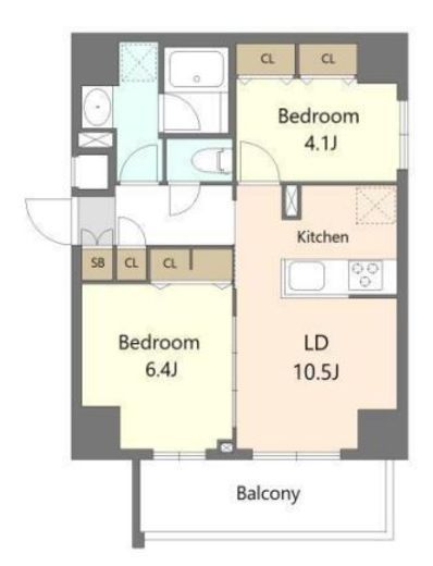 S-RESIDENCE板橋大山brim (エスレジデンス板橋大山ブリム)　402号室　間取り