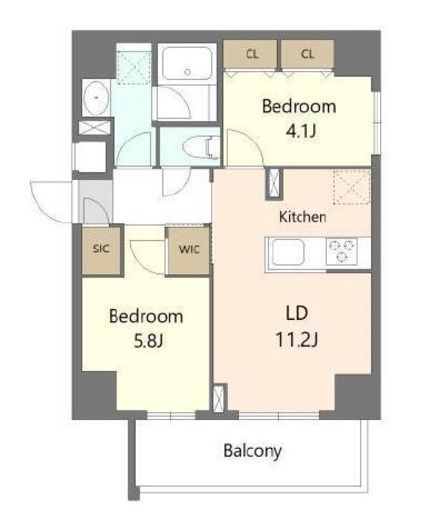 S-RESIDENCE板橋大山brim (エスレジデンス板橋大山ブリム)　902号室　間取り