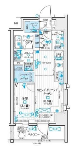 デュオステージ北千住Ⅲ　204号室　間取り
