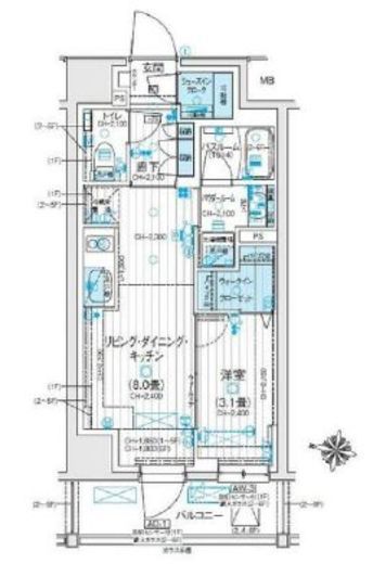 デュオステージ北千住Ⅲ　205号室　間取り