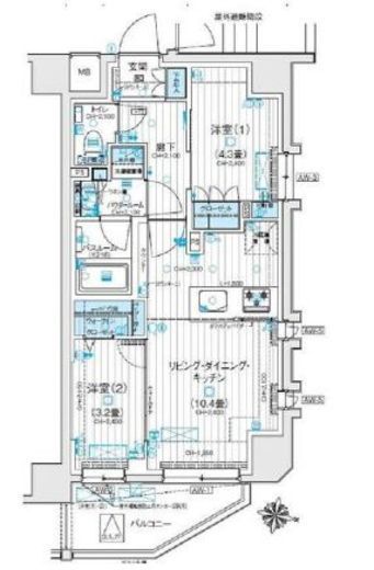 デュオステージ北千住Ⅲ　501号室　間取り