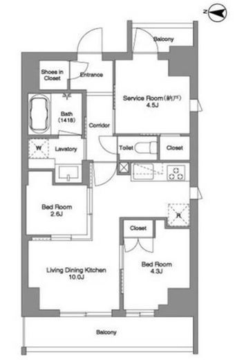 BPRレジデンス東日暮里　204号室　間取り