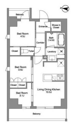 BPRレジデンス東日暮里　301号室　間取り