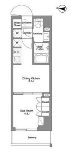 BPRレジデンス東日暮里　403号室　間取り