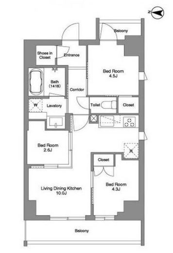 BPRレジデンス東日暮里　704号室　間取り