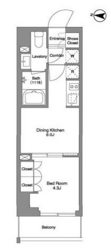 BPRレジデンス東日暮里　802号室　間取り