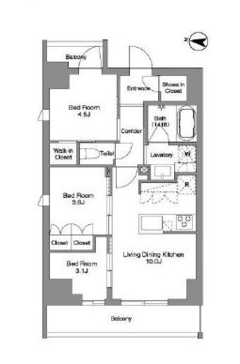 BPRレジデンス東日暮里　901号室　間取り