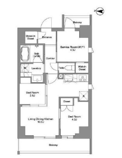 BPRレジデンス東日暮里　404号室　間取り