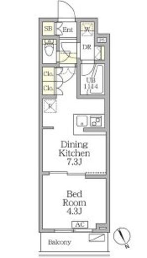 アジールコート後楽園　105号室　間取り