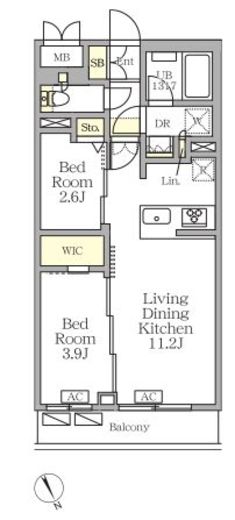 アジールコート後楽園　106号室　間取り