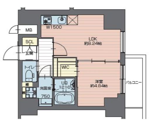 プレジオ西新井　1405号室　間取り