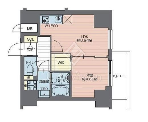 プレジオ西新井　1405号室　間取り