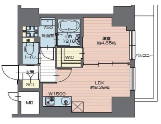 プレジオ西新井　1406号室　間取り