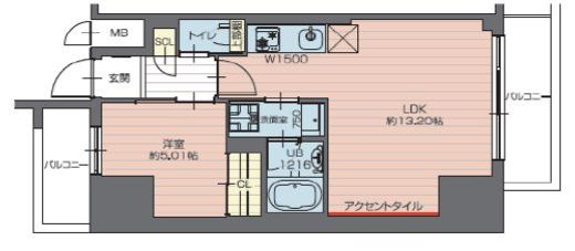 プレジオ西新井　1501号室　間取り