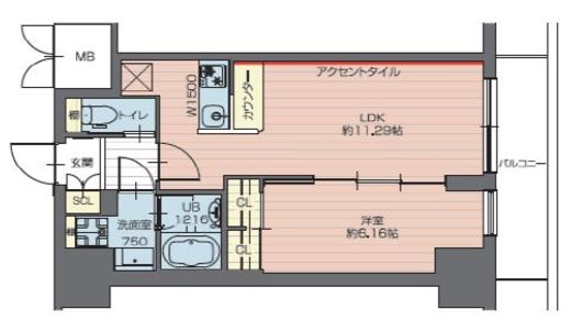プレジオ西新井　603号室　間取り