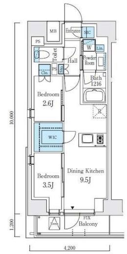 テラス駒込サウス　703号室　間取り