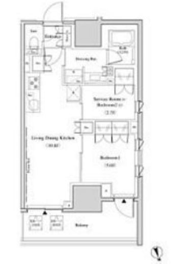 ザ・パークハビオ北千住　1212号室　間取り