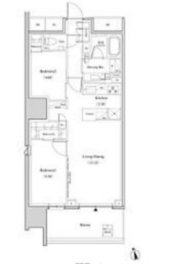 ザ・パークハビオ北千住　1401号室　間取り