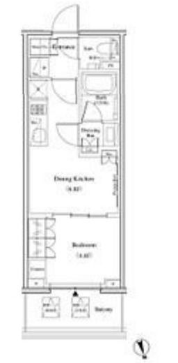 ザ・パークハビオ北千住　1411号室　間取り