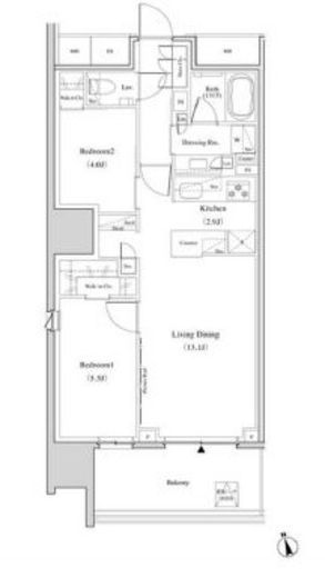 ザ・パークハビオ北千住　801号室　間取り
