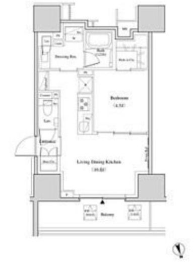 ザ・パークハビオ北千住　809号室　間取り