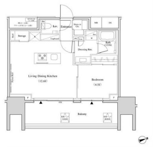 ザ・パークハビオ北千住　1406号室　間取り