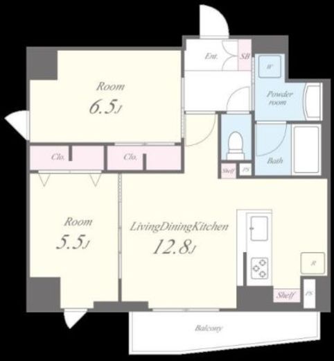サントゥール駒込　502号室　間取り