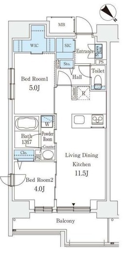 リテラス西日暮里　1204号室　間取り