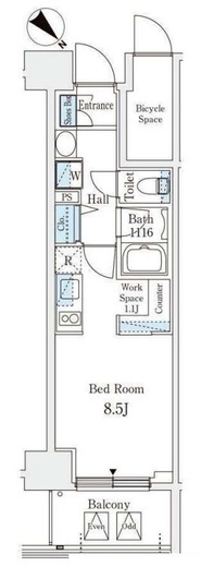 リテラス西日暮里　803号室　間取り
