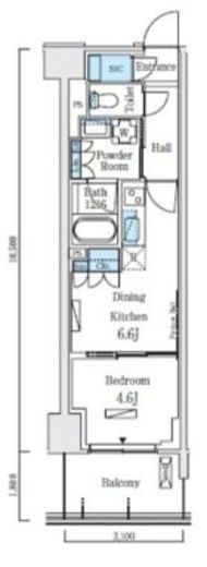 ロイヤルパークス赤羽ノース　338号室　間取り