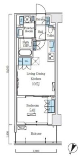 ロイヤルパークス赤羽ノース　516号室　間取り
