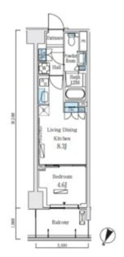 ロイヤルパークス赤羽ノース　517号室　間取り
