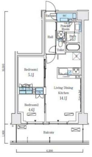 ロイヤルパークス赤羽ノース　534号室　間取り