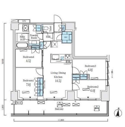 ロイヤルパークス赤羽ノース　551号室　間取り