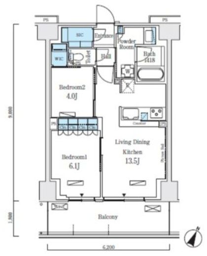 ロイヤルパークス赤羽ノース　903号室　間取り