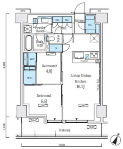 ロイヤルパークス赤羽ノース　911号室　間取り