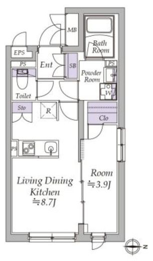 アトリオフラッツ日暮里　201号室　間取り
