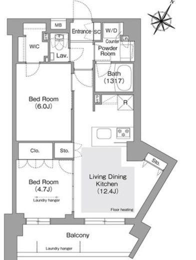 コンフォリア・リヴ文京護国寺　102号室　間取り