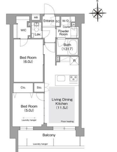 コンフォリア・リヴ文京護国寺　106号室　間取り
