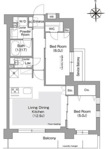 コンフォリア・リヴ文京護国寺　108号室　間取り