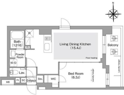 コンフォリア・リヴ文京護国寺　407号室　間取り