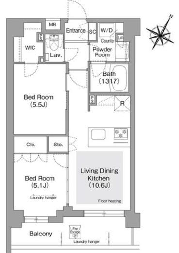 コンフォリア・リヴ文京護国寺　408号室　間取り