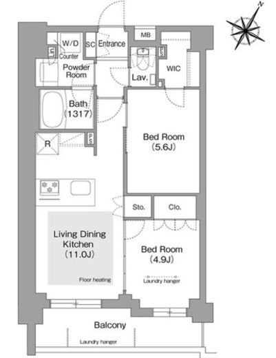 コンフォリア・リヴ文京護国寺　409号室　間取り